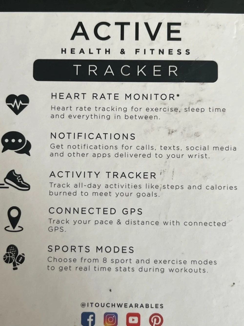 iTouch Fitness Activity Tracker Smartwatch with Color Display